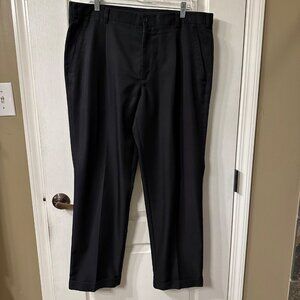 Nike | Golf Dri Fit 38x32 Black Chino Tech Pants Cuffed Pleated Business Casual